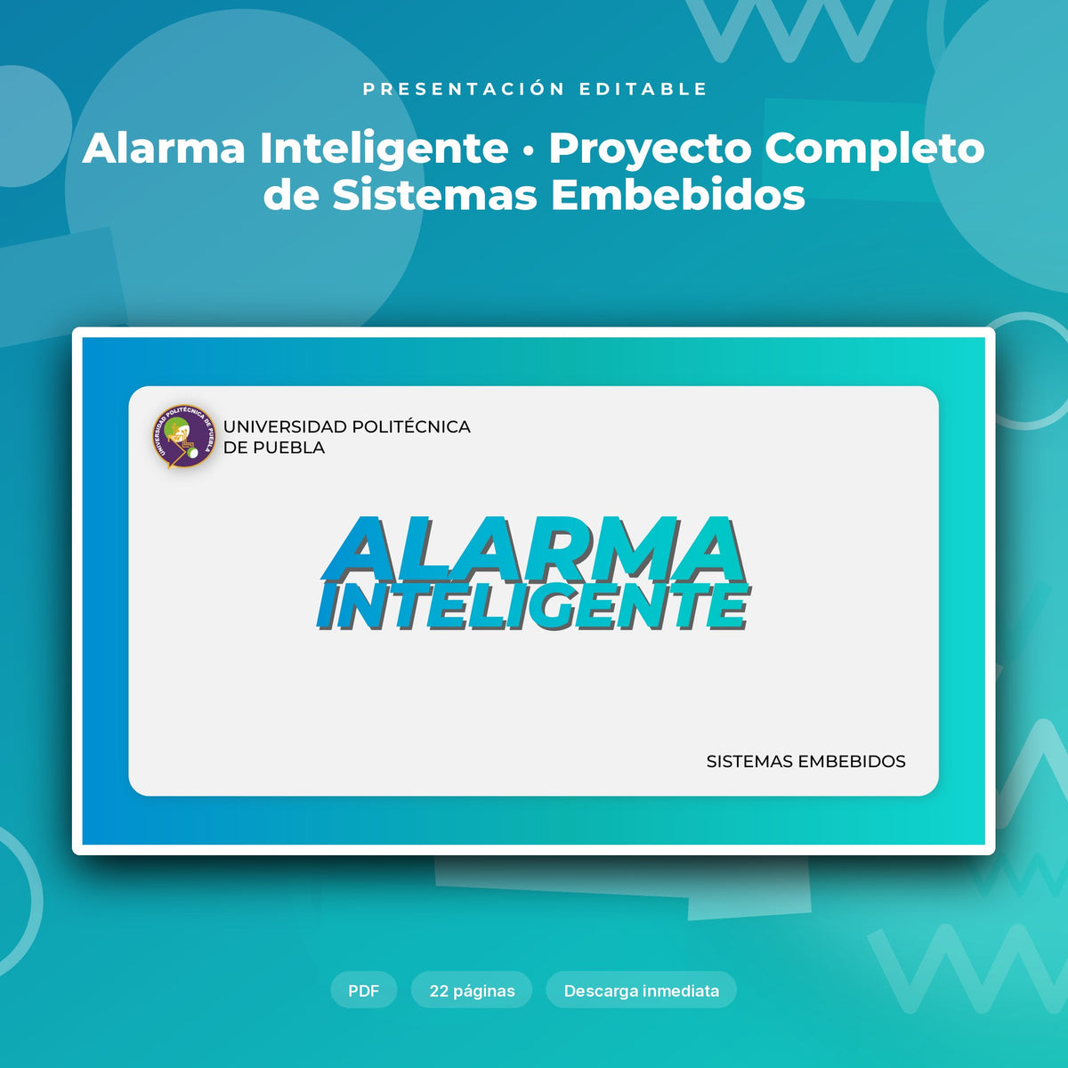Portada de Alarma Inteligente · Proyecto Completo de Sistemas Embebidos