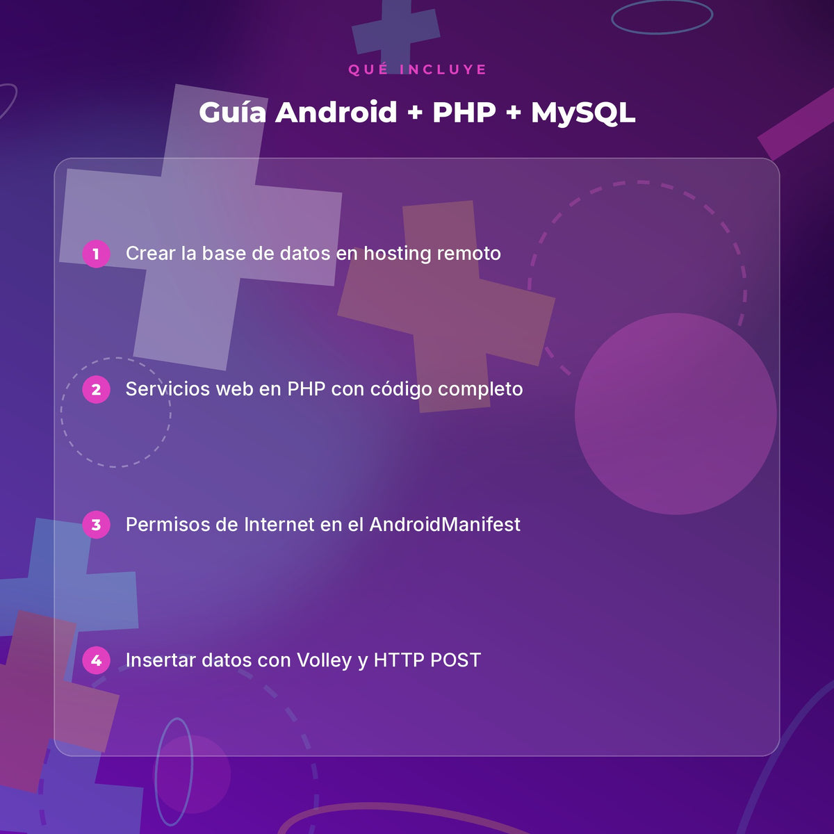 Qué incluye Base de Datos Remota: Android + PHP + MySQL Paso a Paso