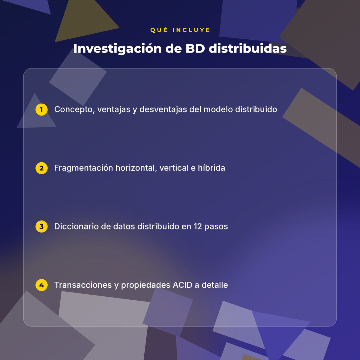 Qué incluye Bases de Datos Distribuidas · Investigación de 30 Páginas