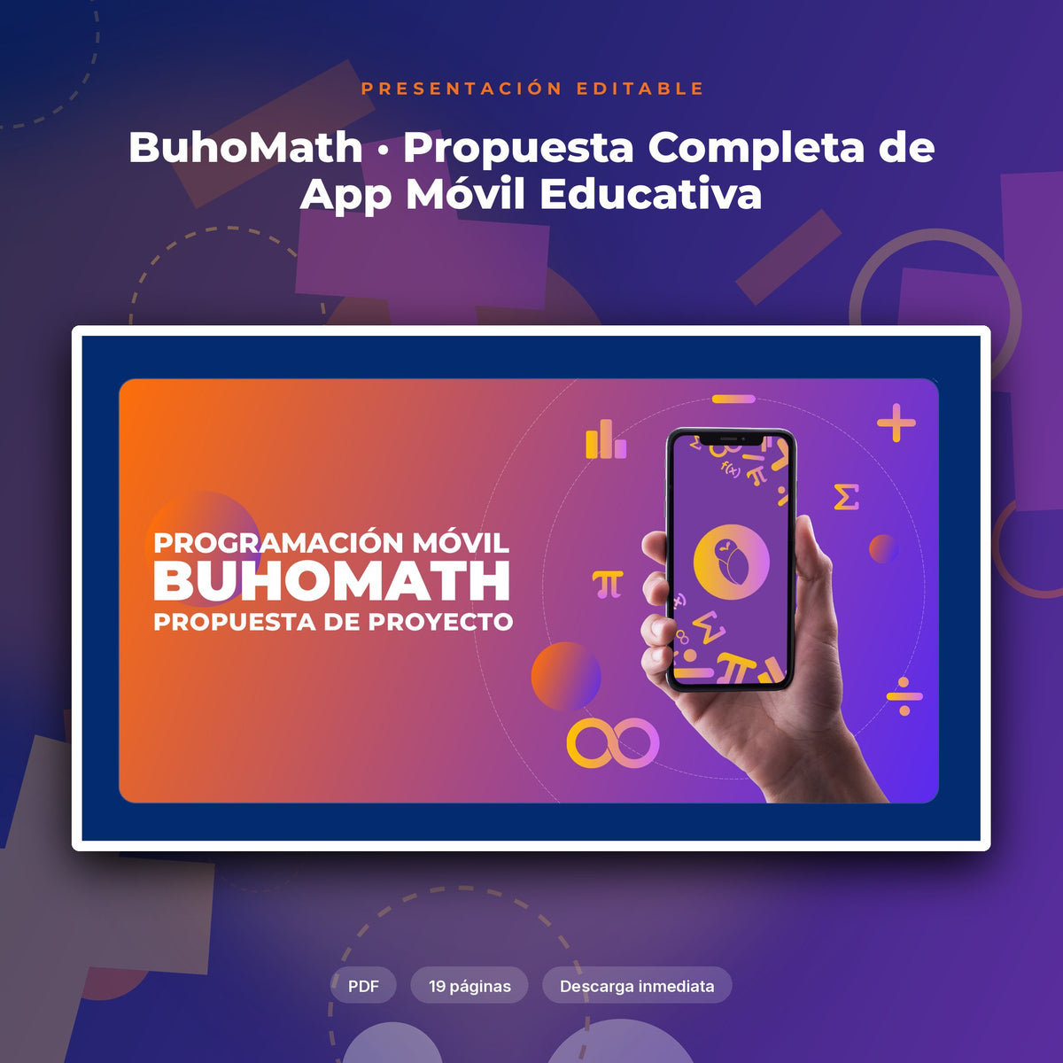 Portada de BuhoMath · Propuesta Completa de App Móvil Educativa