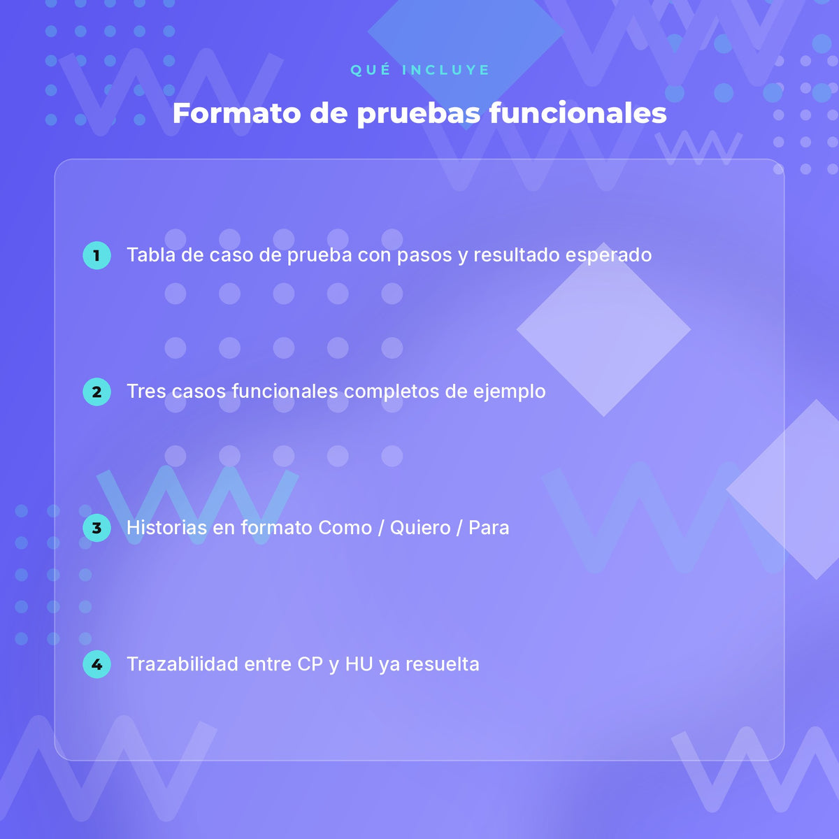 Qué incluye Casos de Prueba e Historias de Usuario · Formato Listo para Copiar