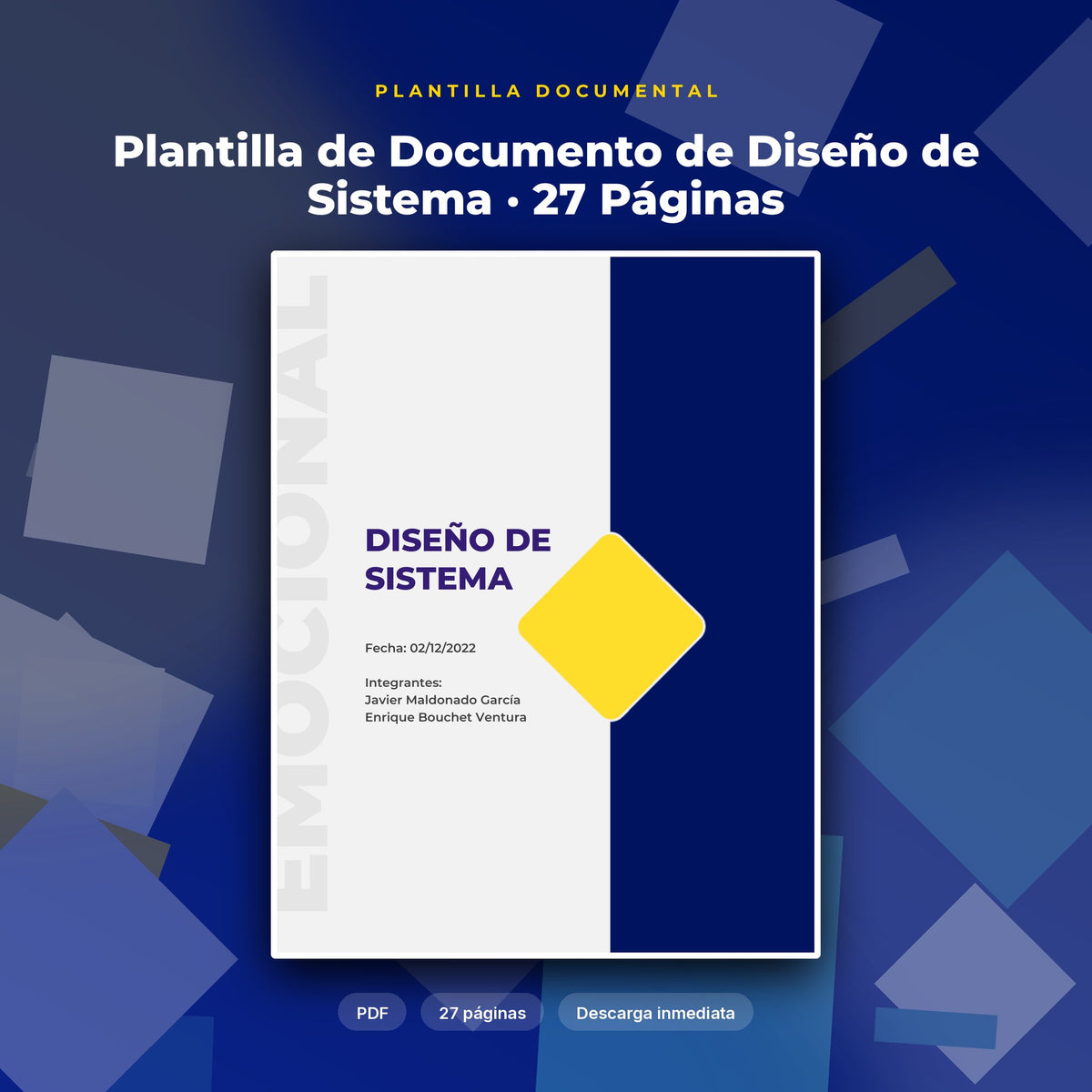 Portada de Plantilla de Documento de Diseño de Sistema · 27 Páginas