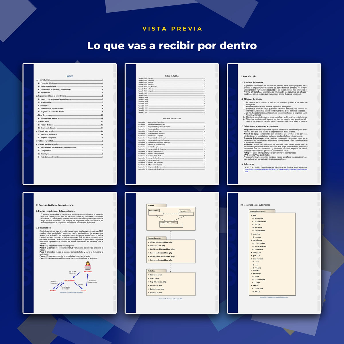 Vista previa de páginas interiores de Plantilla de Documento de Diseño de Sistema · 27 Páginas