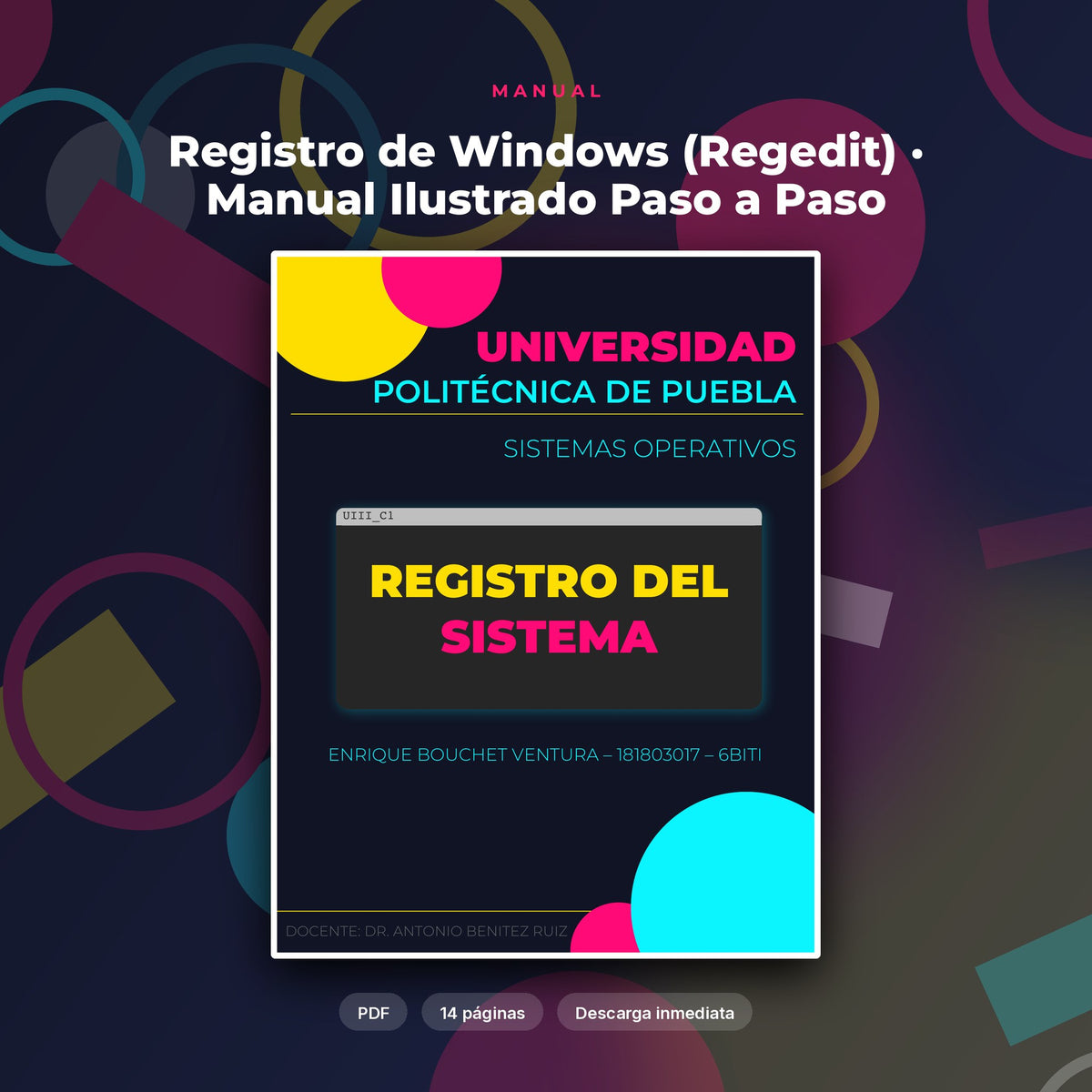Portada de Registro de Windows (Regedit) · Manual Ilustrado Paso a Paso