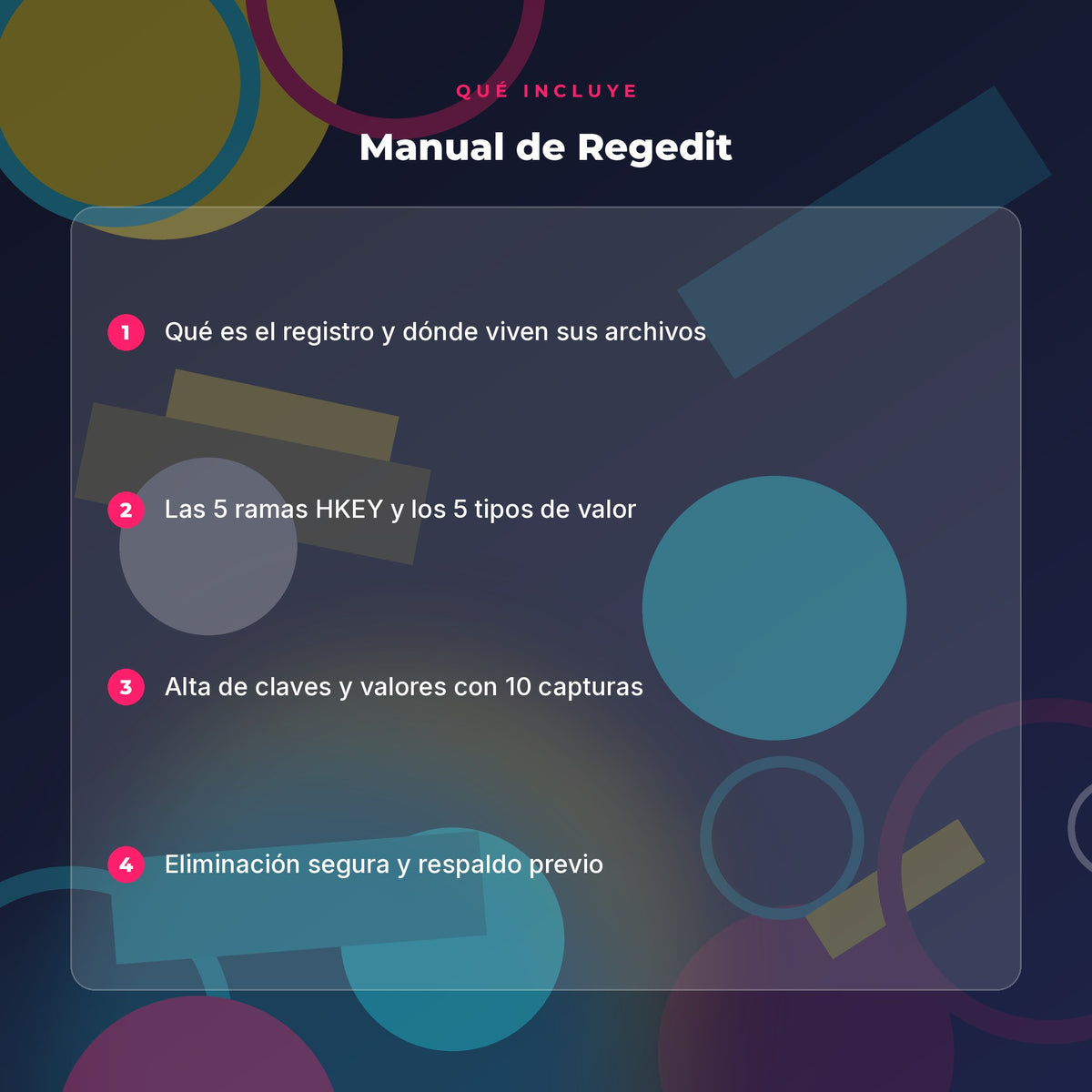 Qué incluye Registro de Windows (Regedit) · Manual Ilustrado Paso a Paso