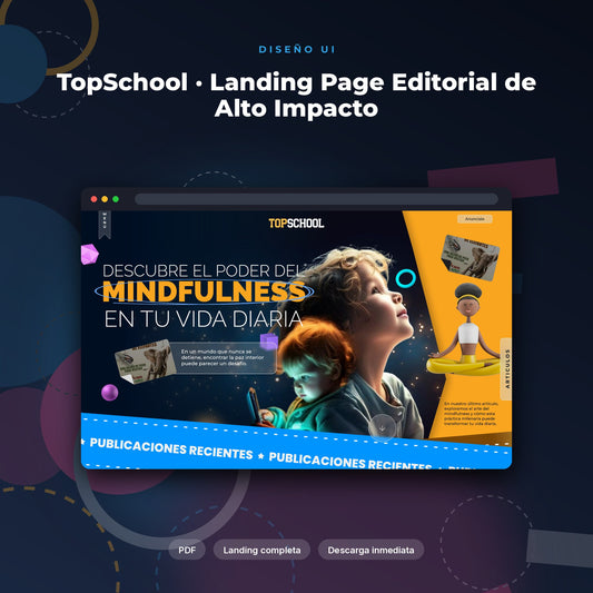 Portada de TopSchool · Landing Page Editorial de Alto Impacto