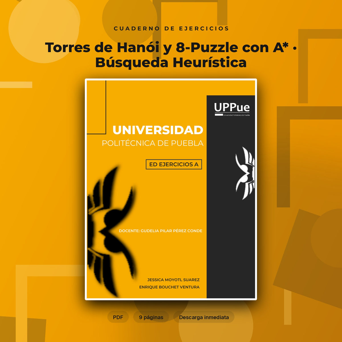Portada de Torres de Hanói y 8-Puzzle con A* · Búsqueda Heurística