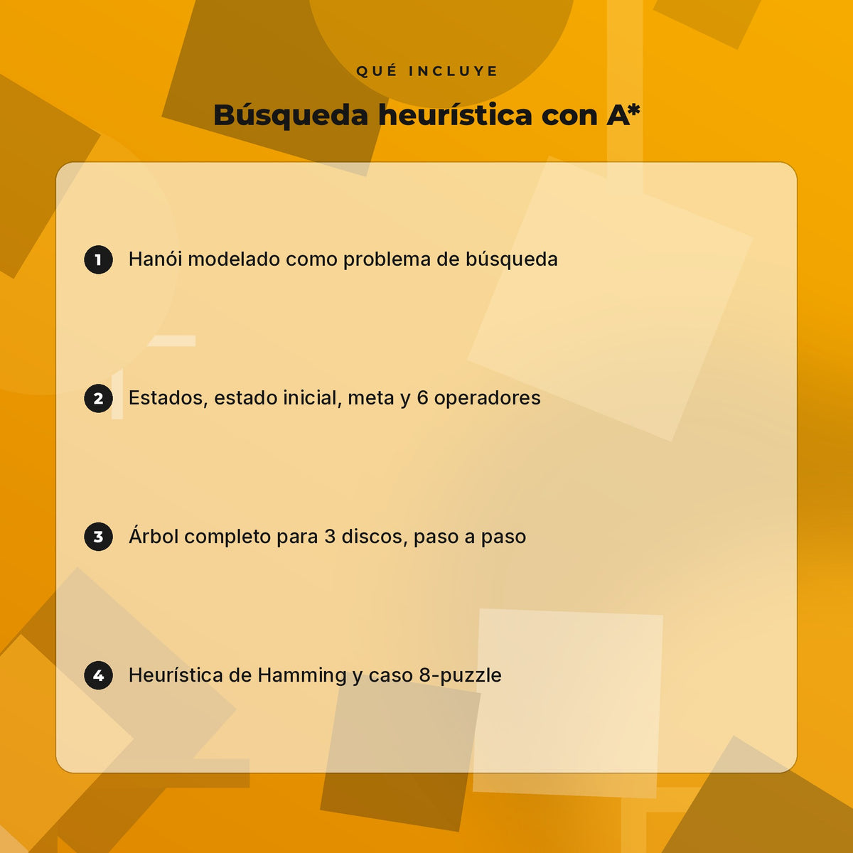 Qué incluye Torres de Hanói y 8-Puzzle con A* · Búsqueda Heurística
